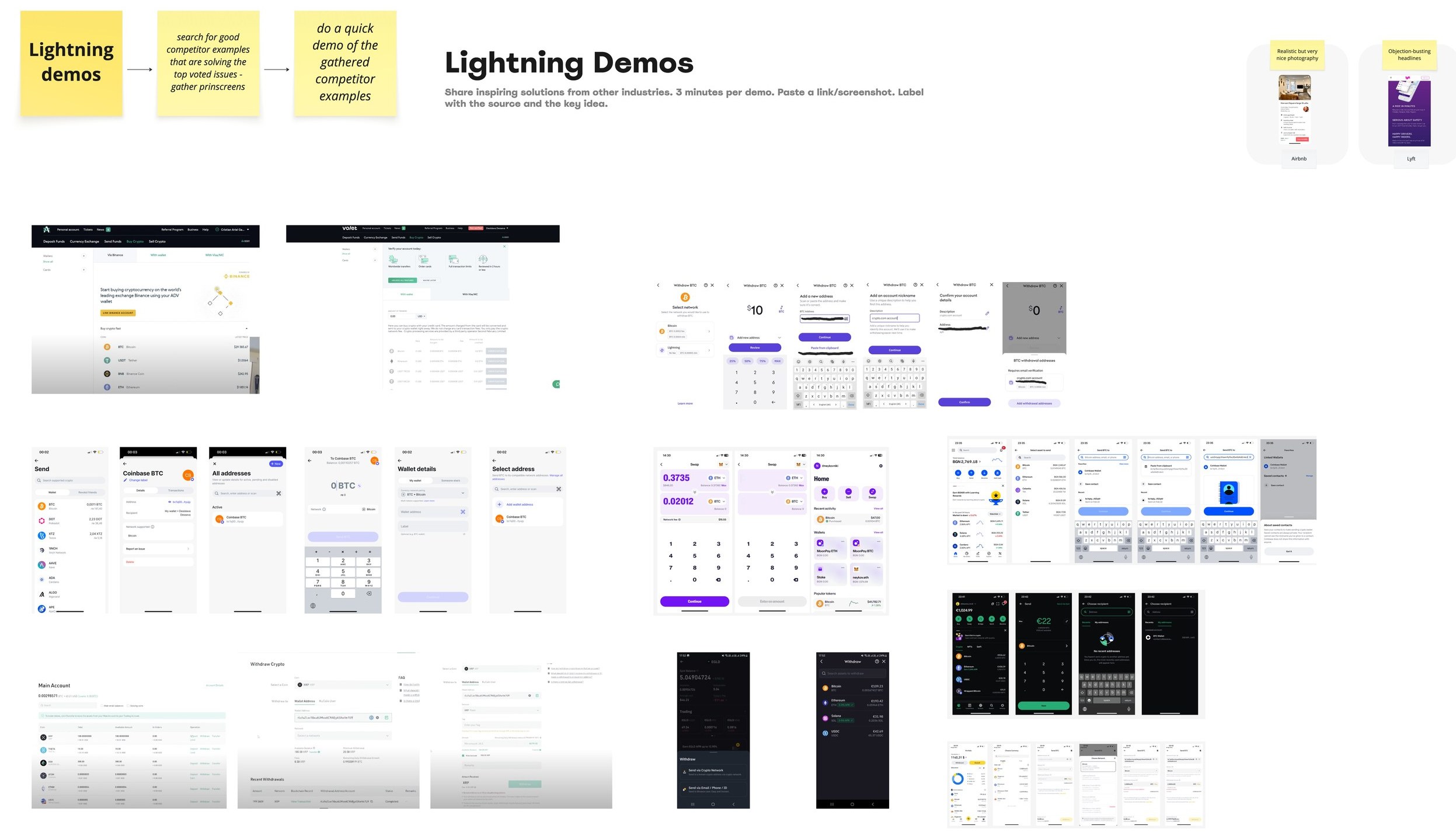 Lightning demos: competitor flows collected against the top-voted problems